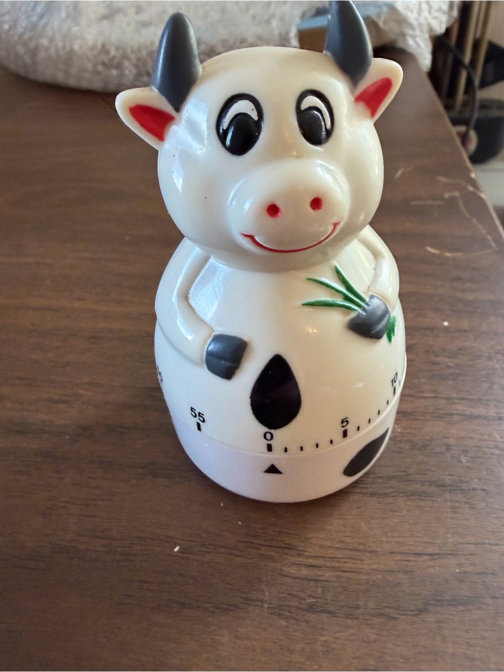 Cow Kitchen Timer - White Novelty Cow Shaped Timer